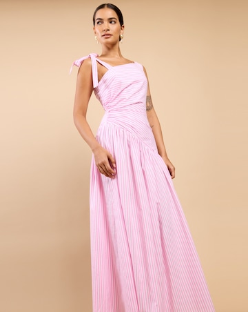 Little Mistress Pink Stripe Midaxi Dress