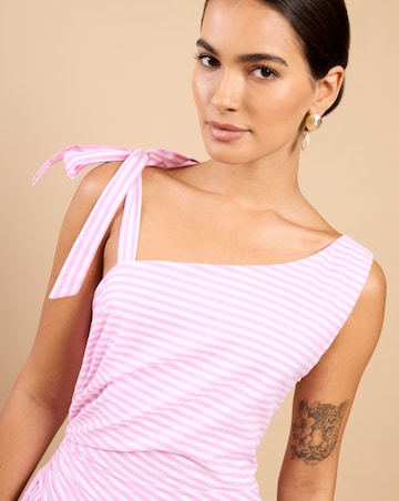 Little Mistress Pink Stripe Midaxi Dress
