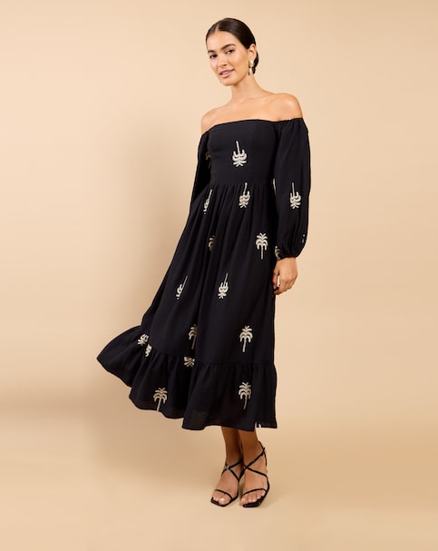 New In - LM Black Embroidered Bardot