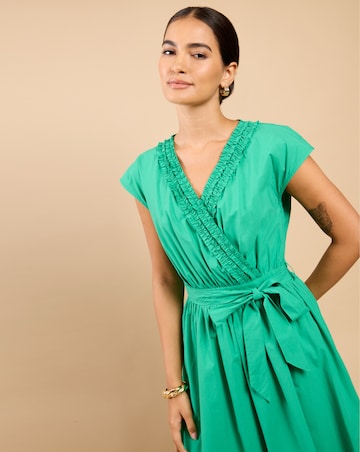 Little Mistress Green Frill Midaxi Dress