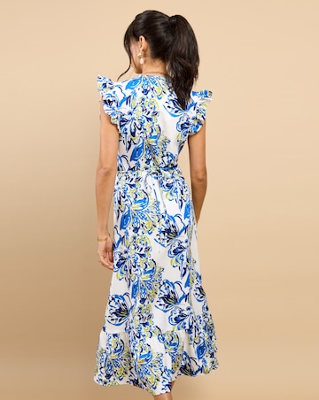 Little Mistress Blue Floral Midaxi Dress