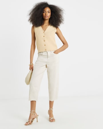 Vila Sleeveless Button Glitter Knit Vest