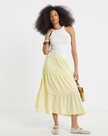 Vila High Waisted Midi Skirt