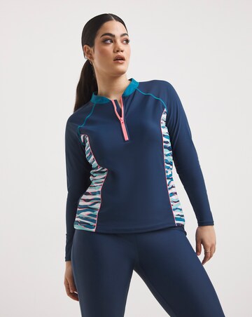 Sports Zip Up Rash Vest | Simply Be