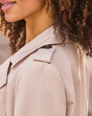 Sosandar Cinched Waist Mid Length Double Breasted Trench Coat