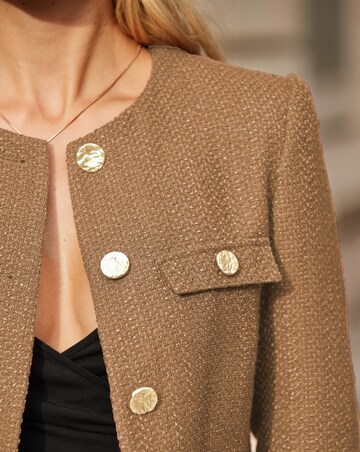 Sosandar Taupe Boucle Jacket