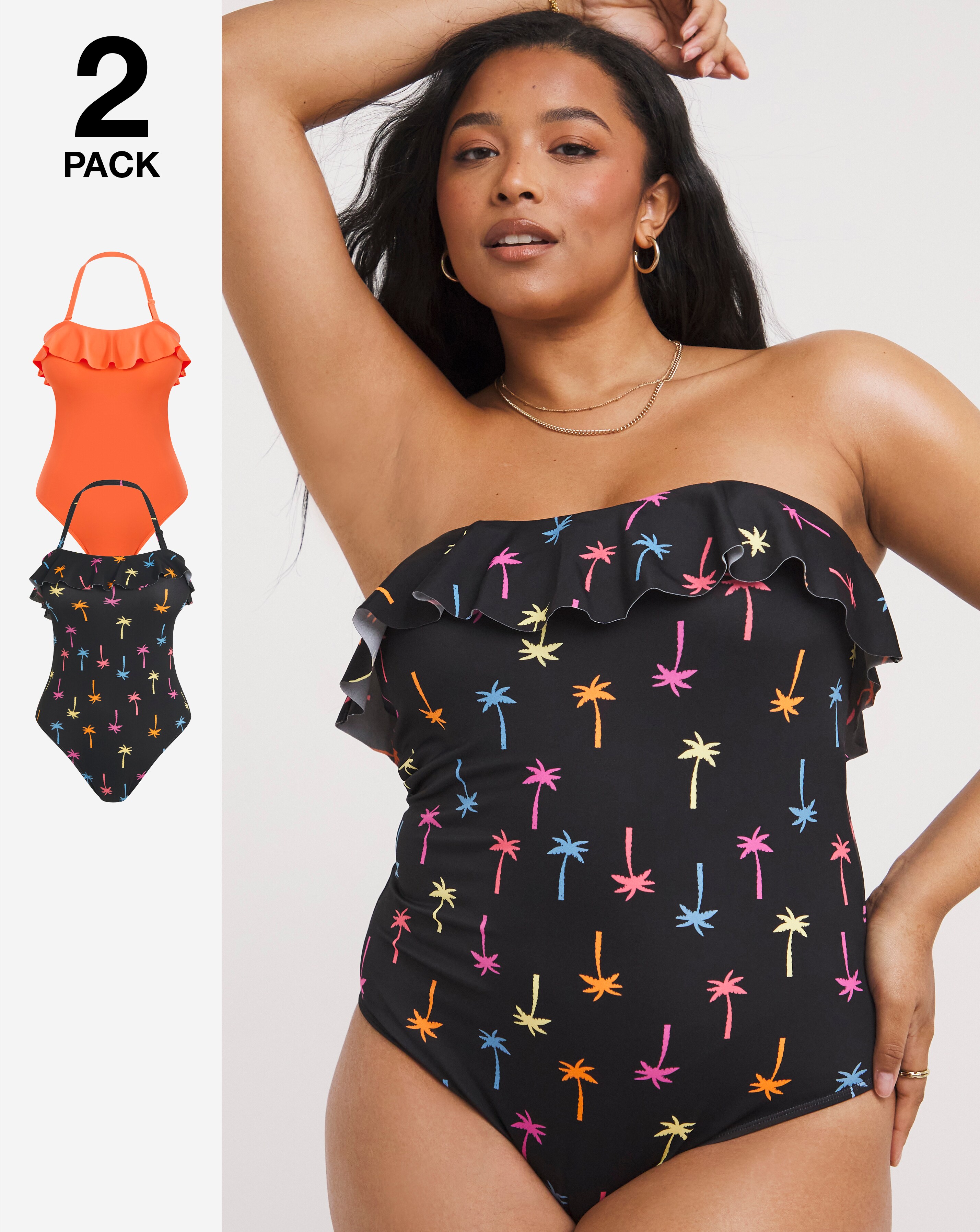 Simply be outlet black swimsuit
