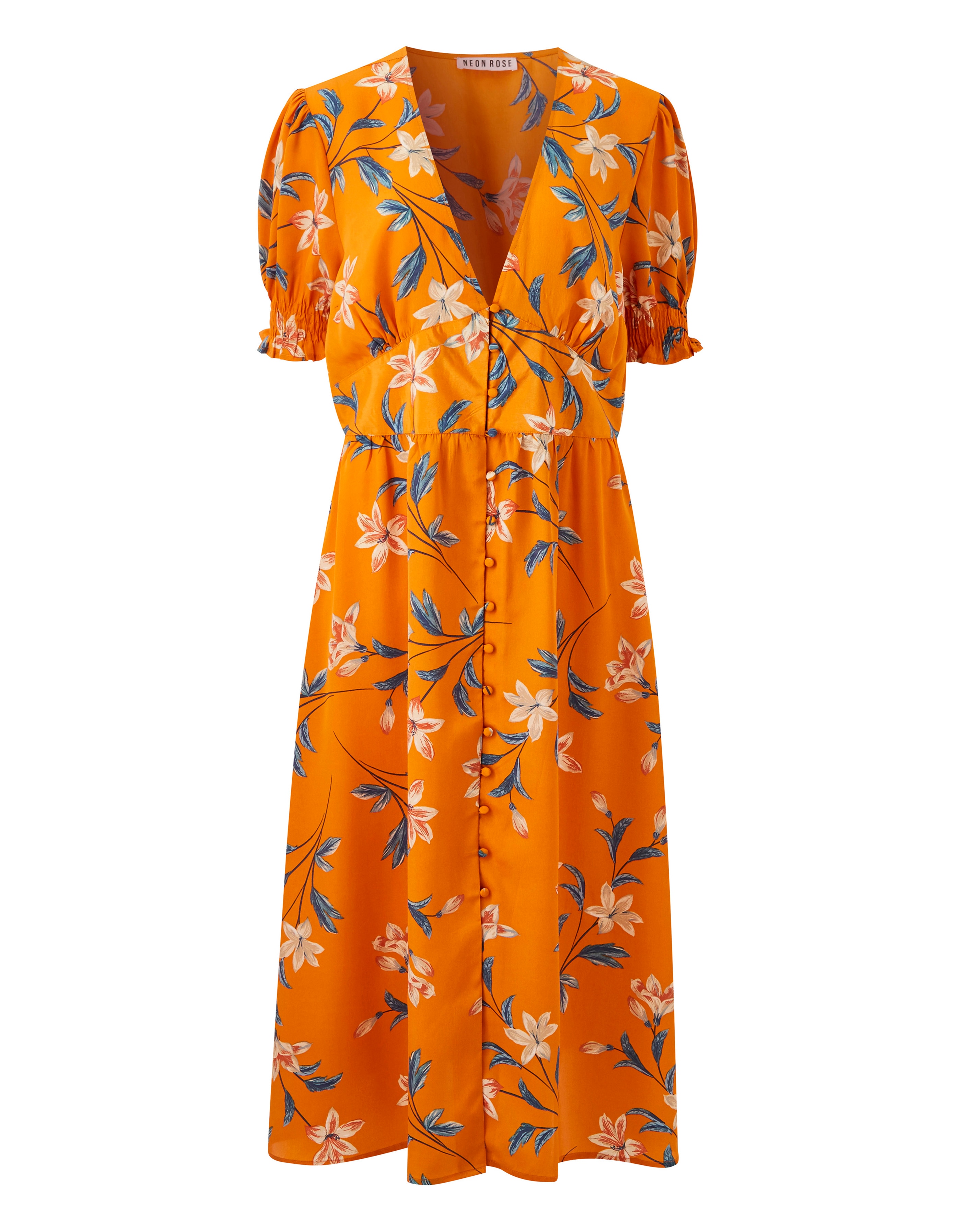 Neon rose midi sales dress