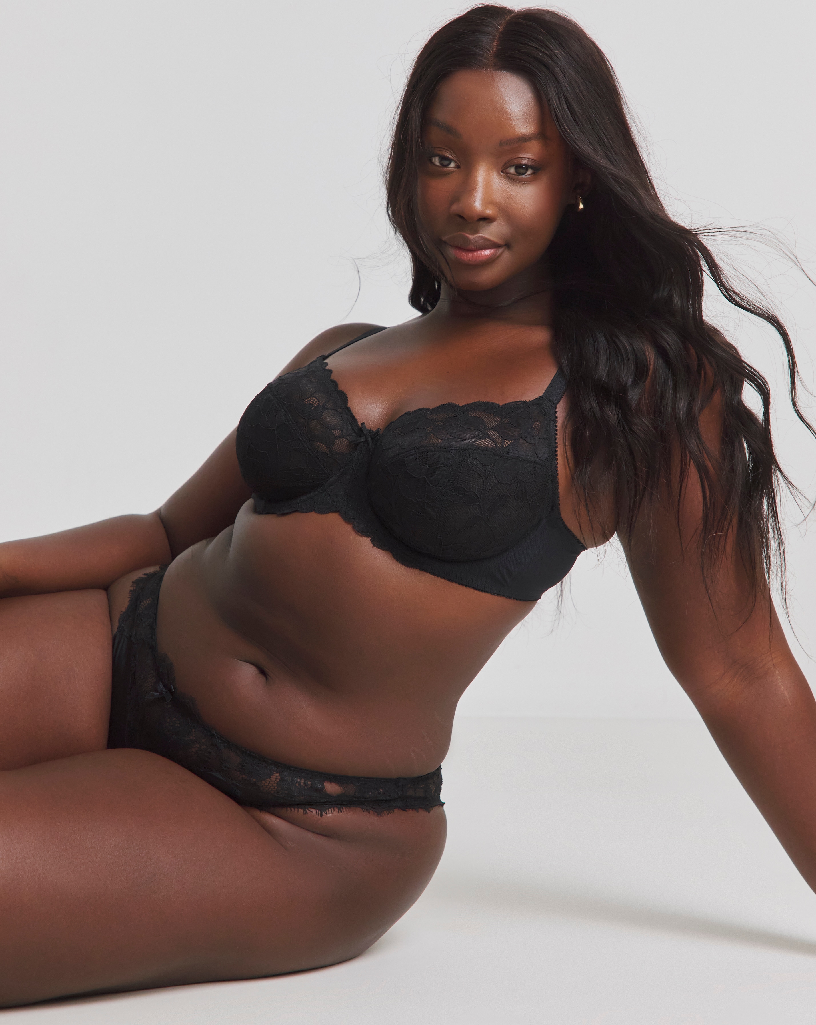 Ivy Lace Full Cup Value Black Bra - Black - Size 38B - Women's