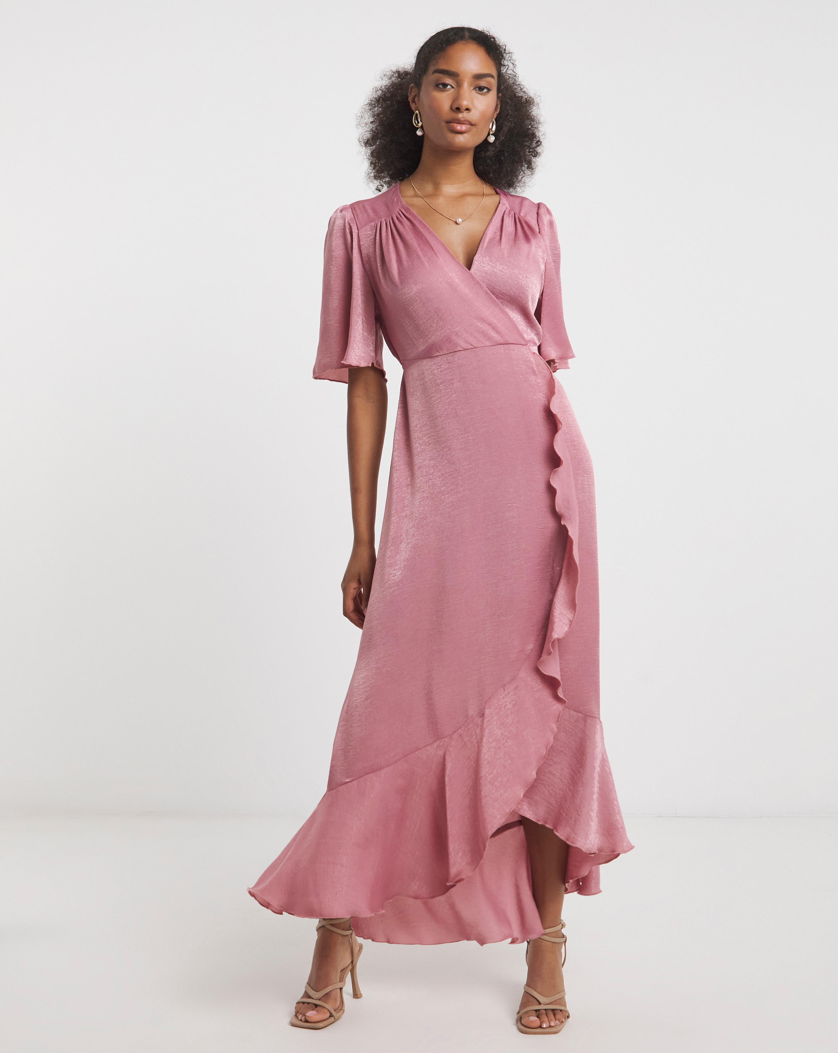 Flounce London Satin Maxi Dress