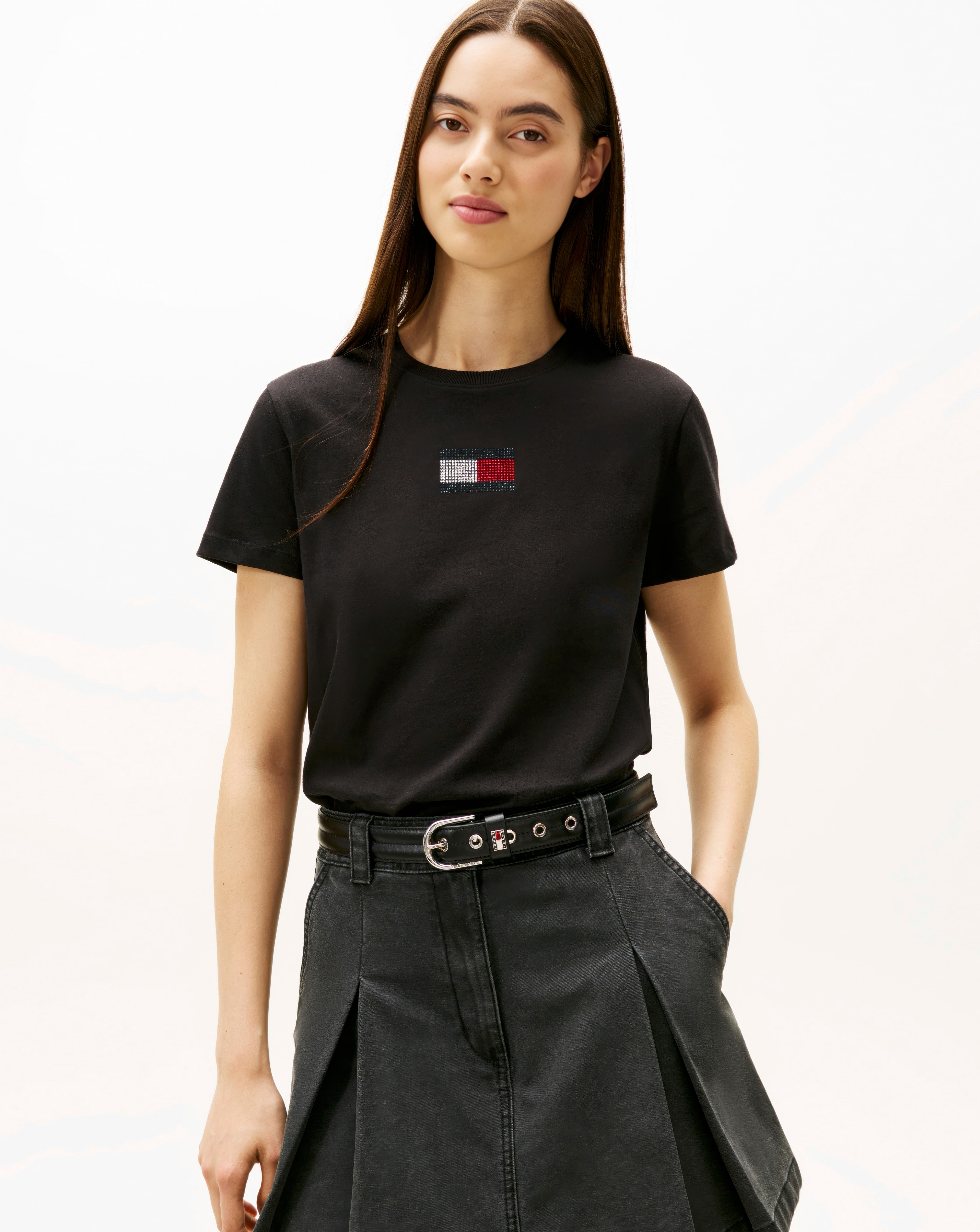 New In - Tommy Jeans Embellished Flag T-Shirt