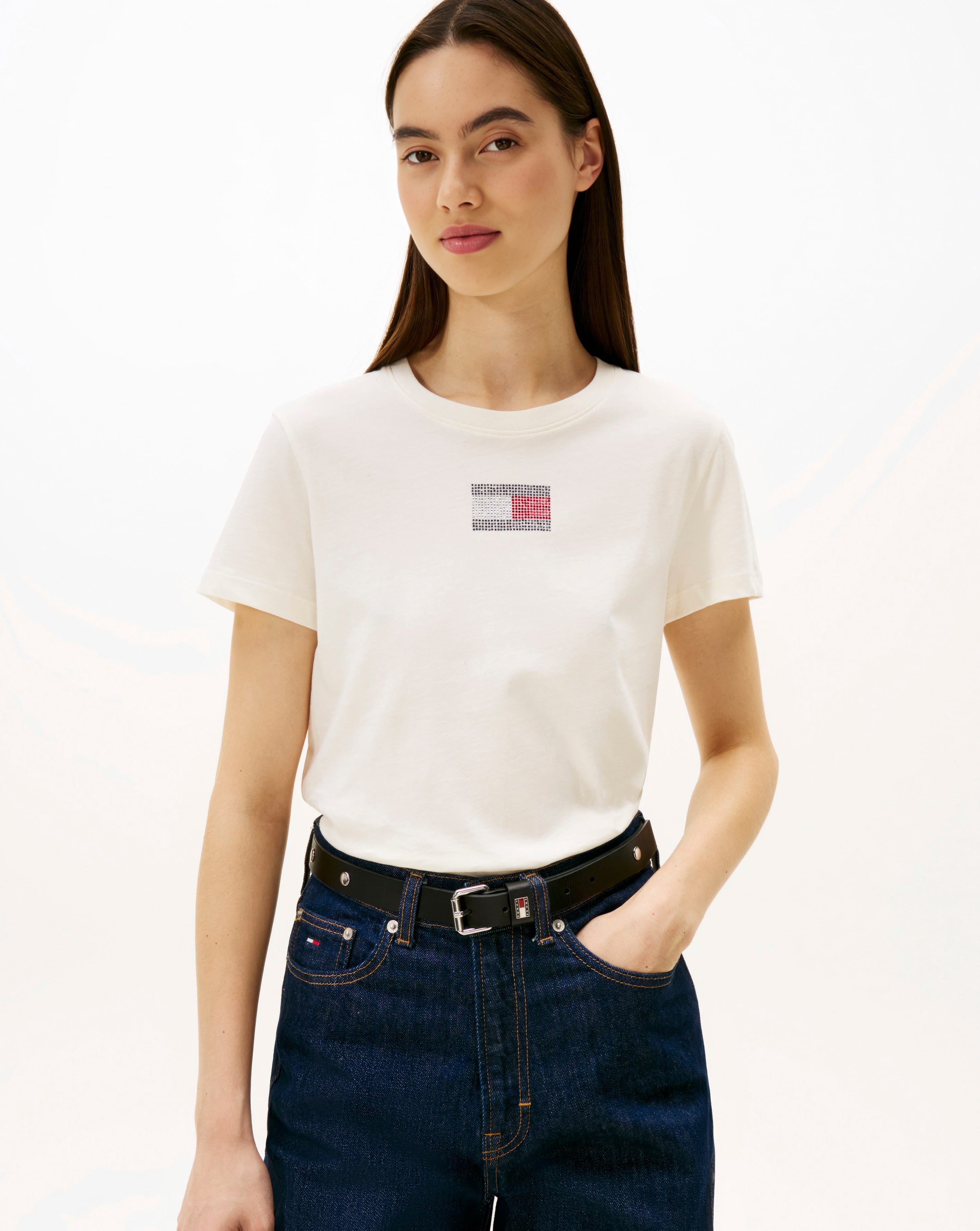 New In - Tommy Jeans Embellished Flag T-Shirt