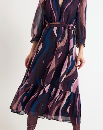 Phase Eight Cara Swirl Puff Sleeve Swing Dress