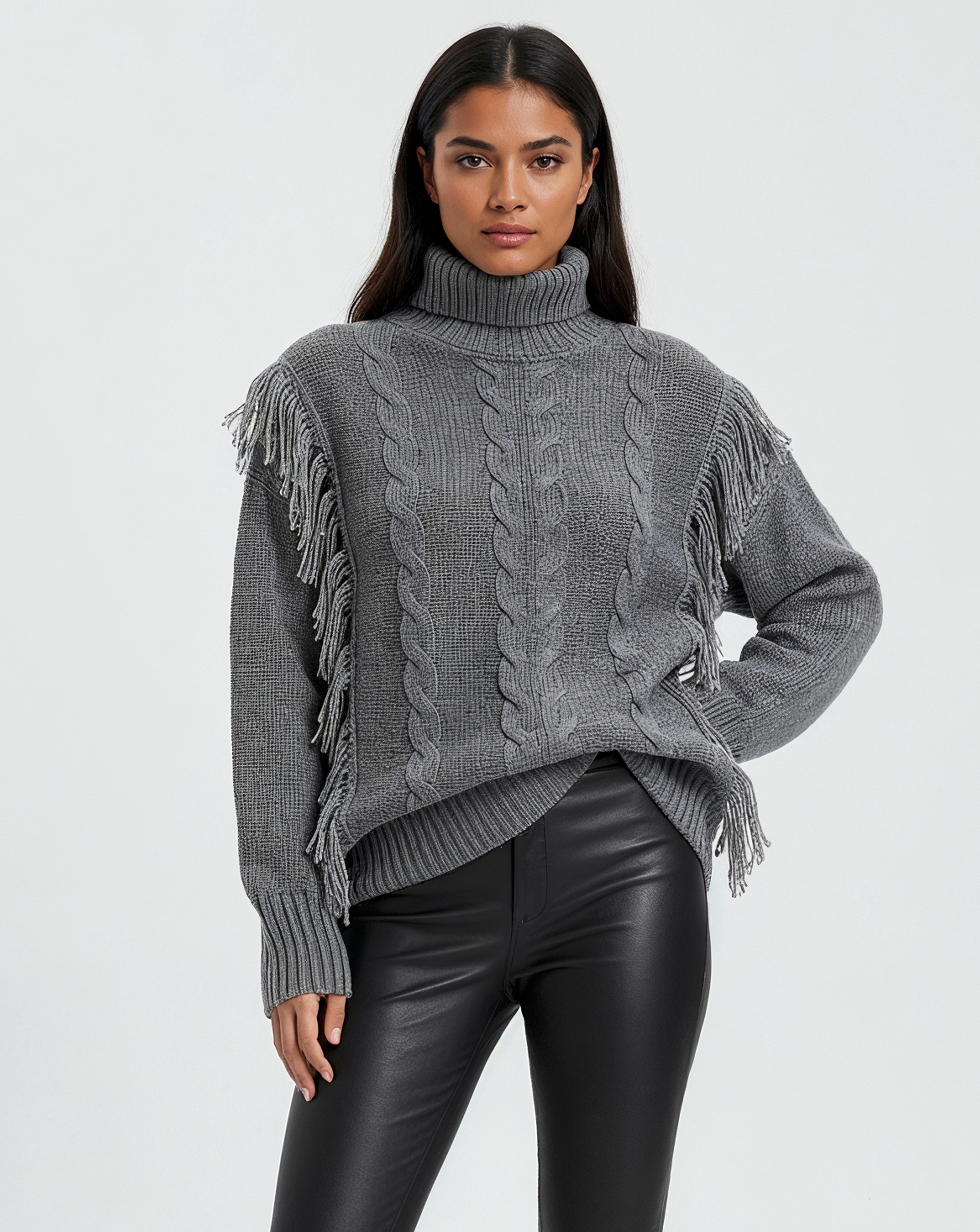 Religion Roll Neck Tassle Jumper