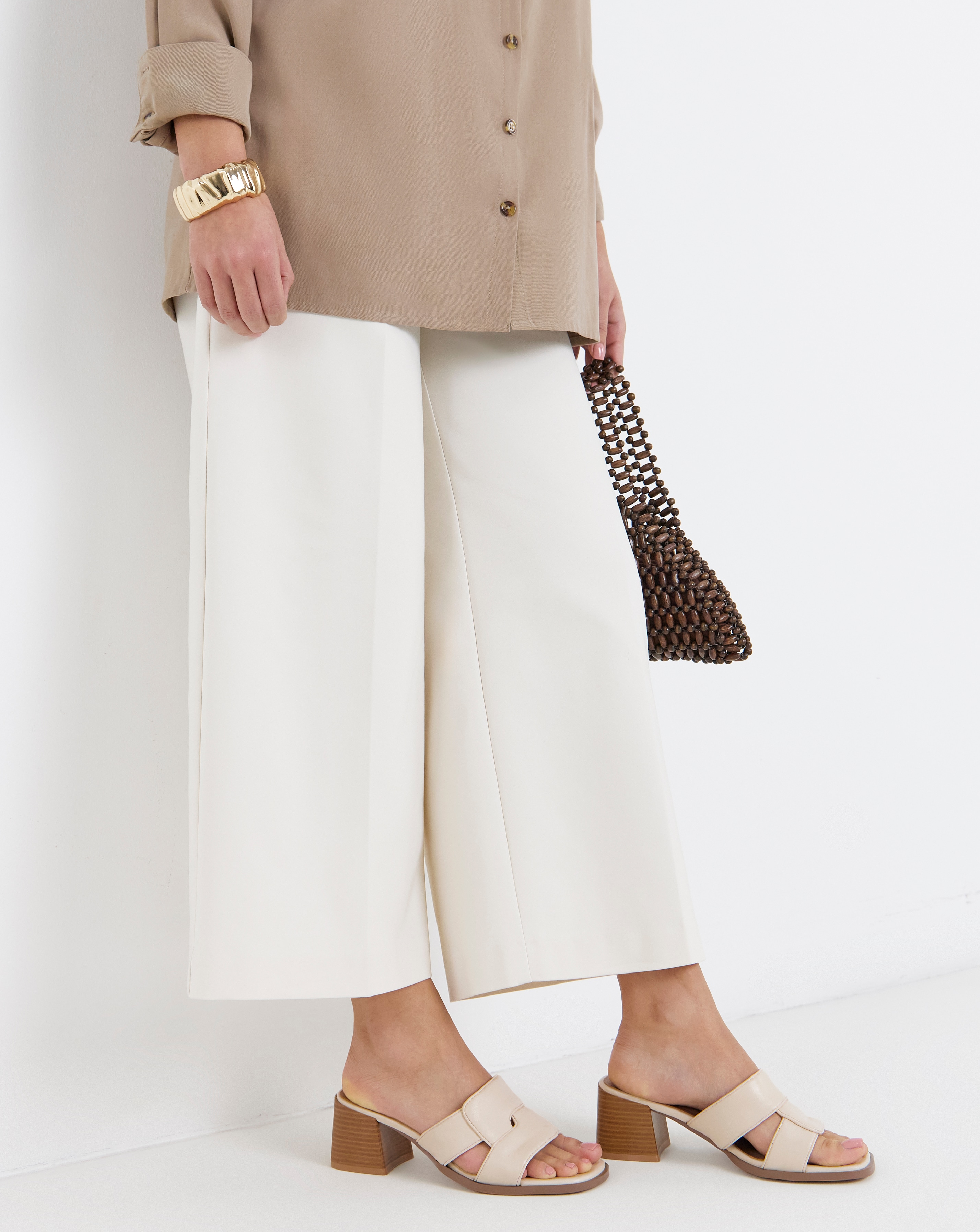 New In - Woven Mule Block Heel Wide