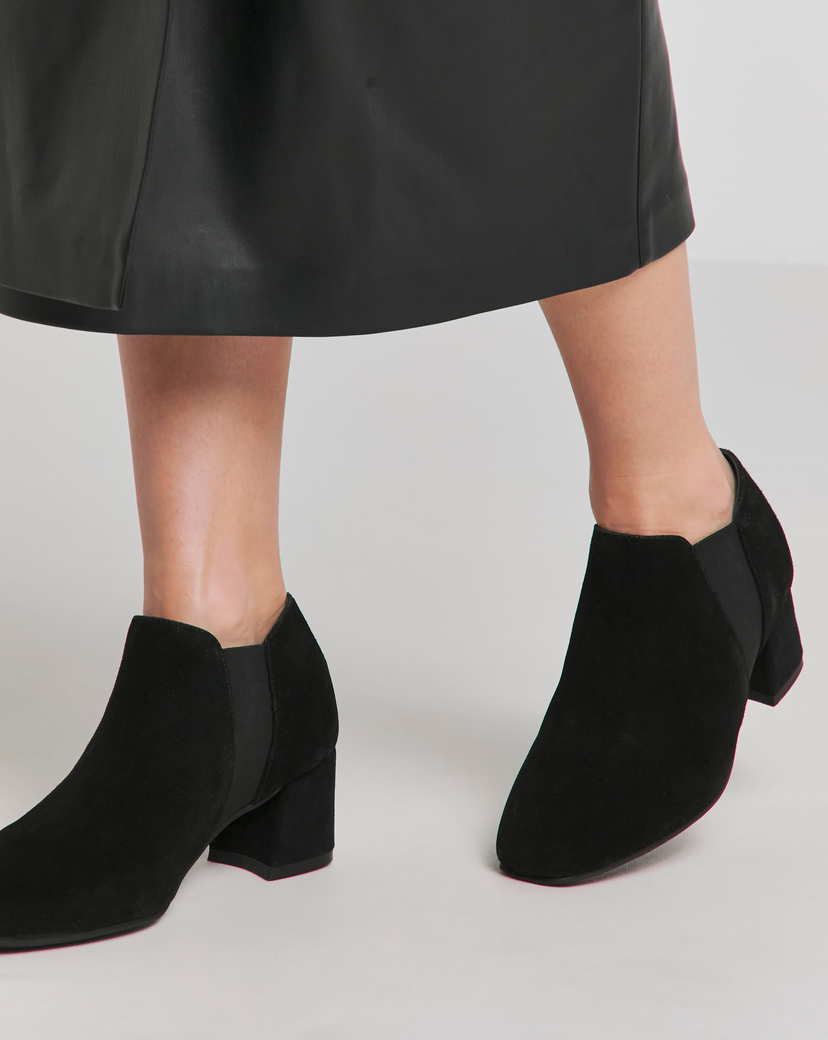 New In - Mid Block Heel Shoe Boot Wide Fit