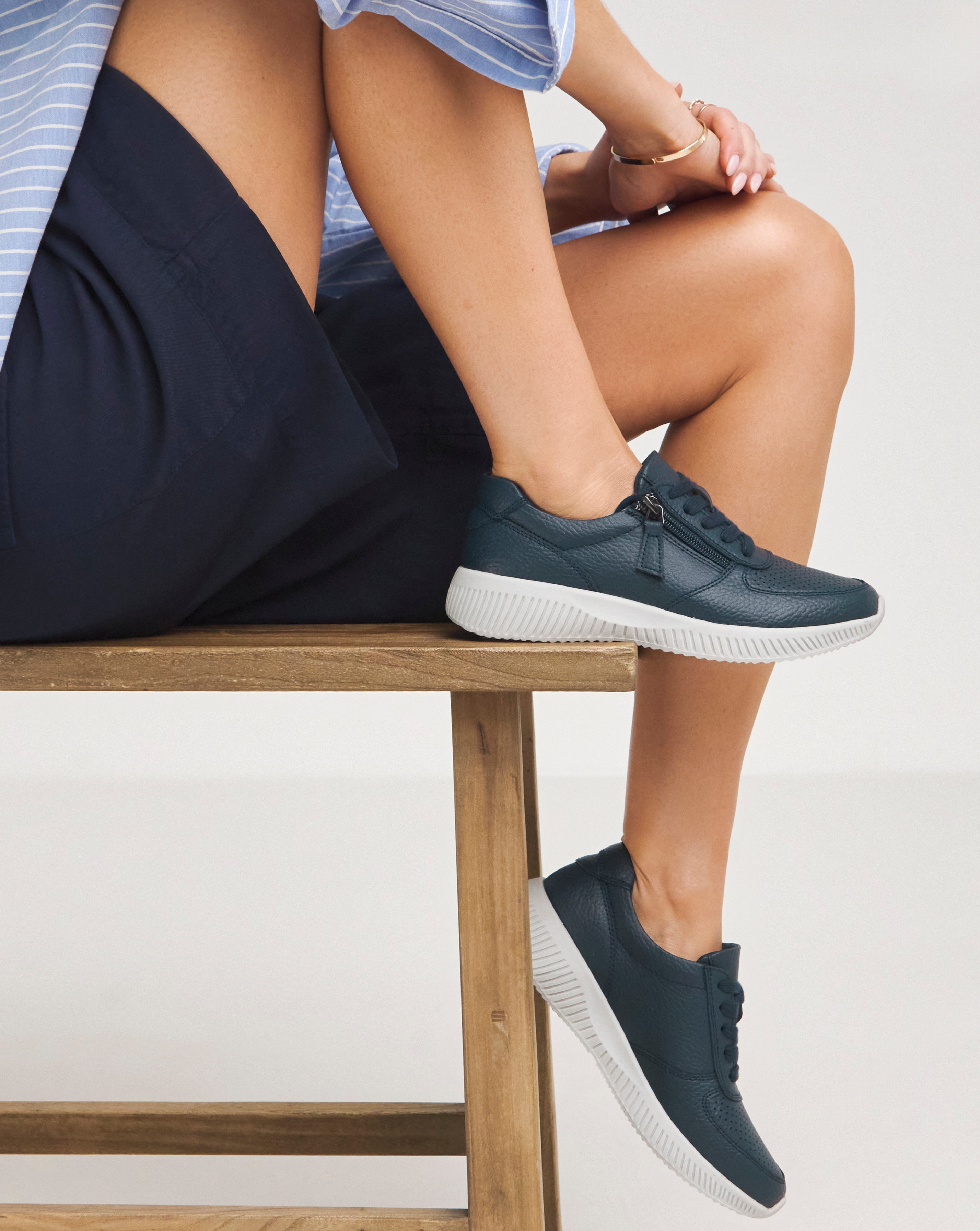 Lace Up Side Zip Trainers E Fit