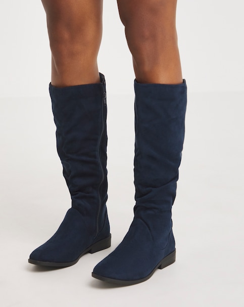 Evren Ruched Boot - Wide Fit (E) & Super Curvy Calf