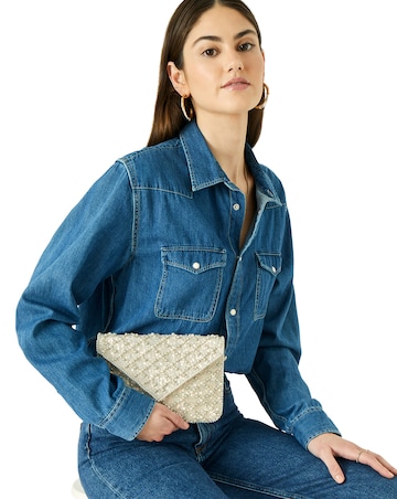 Accessorize Pearl Beaded Clutch Bag