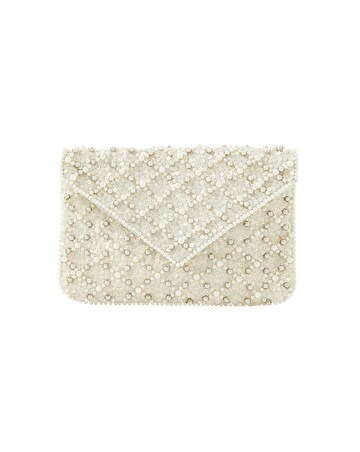 Accessorize Pearl Beaded Clutch Bag
