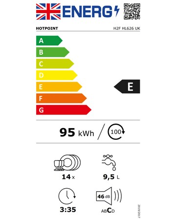 Hotpoint H2F HL626 UK Freestanding Full Size Dishwasher + Install