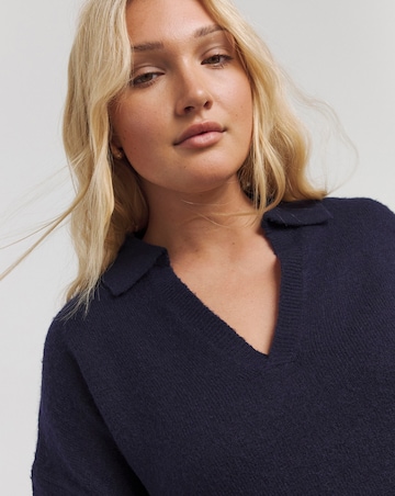 Navy Collar Detail Jumper
