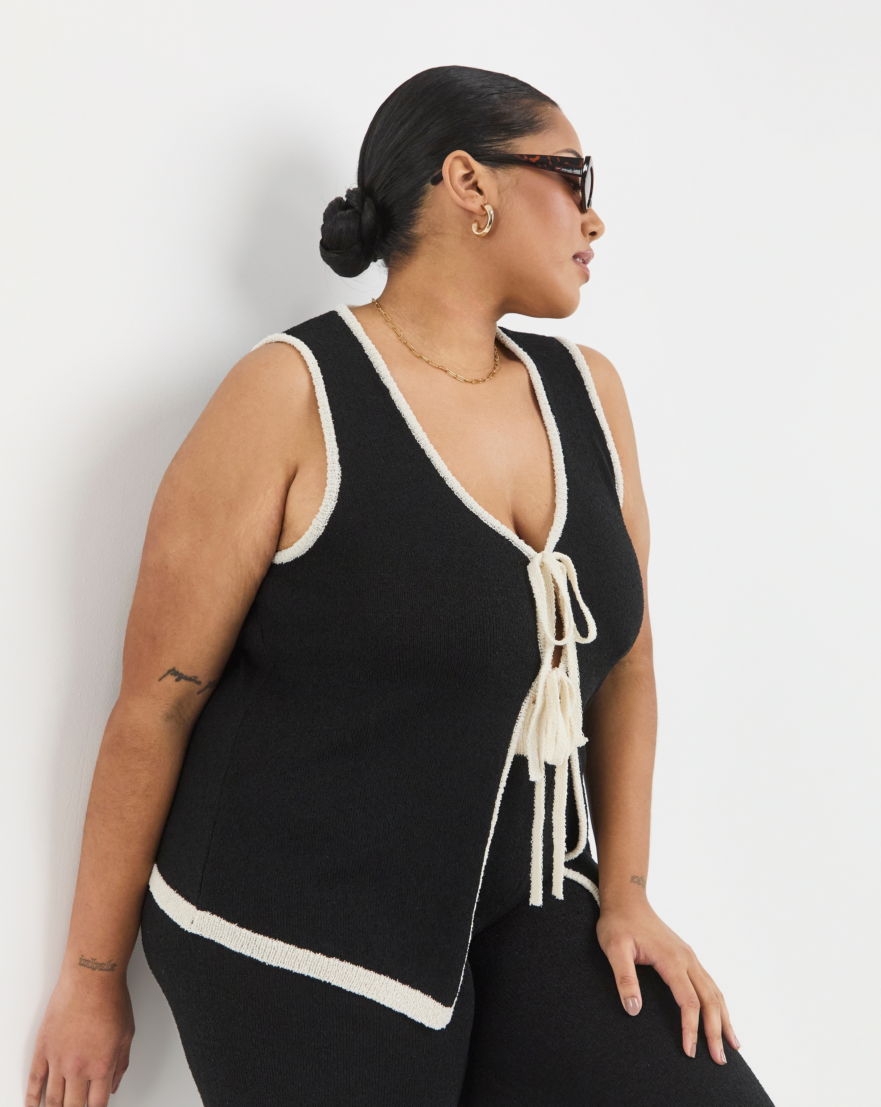 Simply Be Tie Front Waistcoat Co-Ord