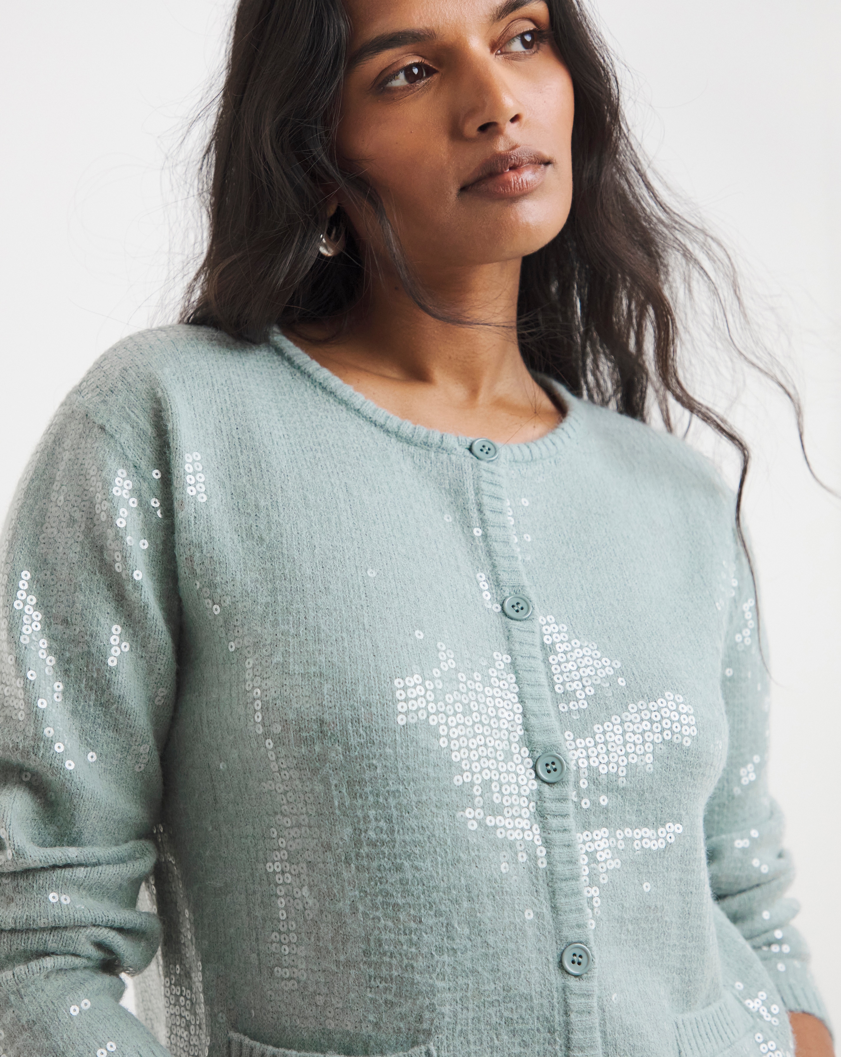 Simply Be Clear Sequin Cardigan