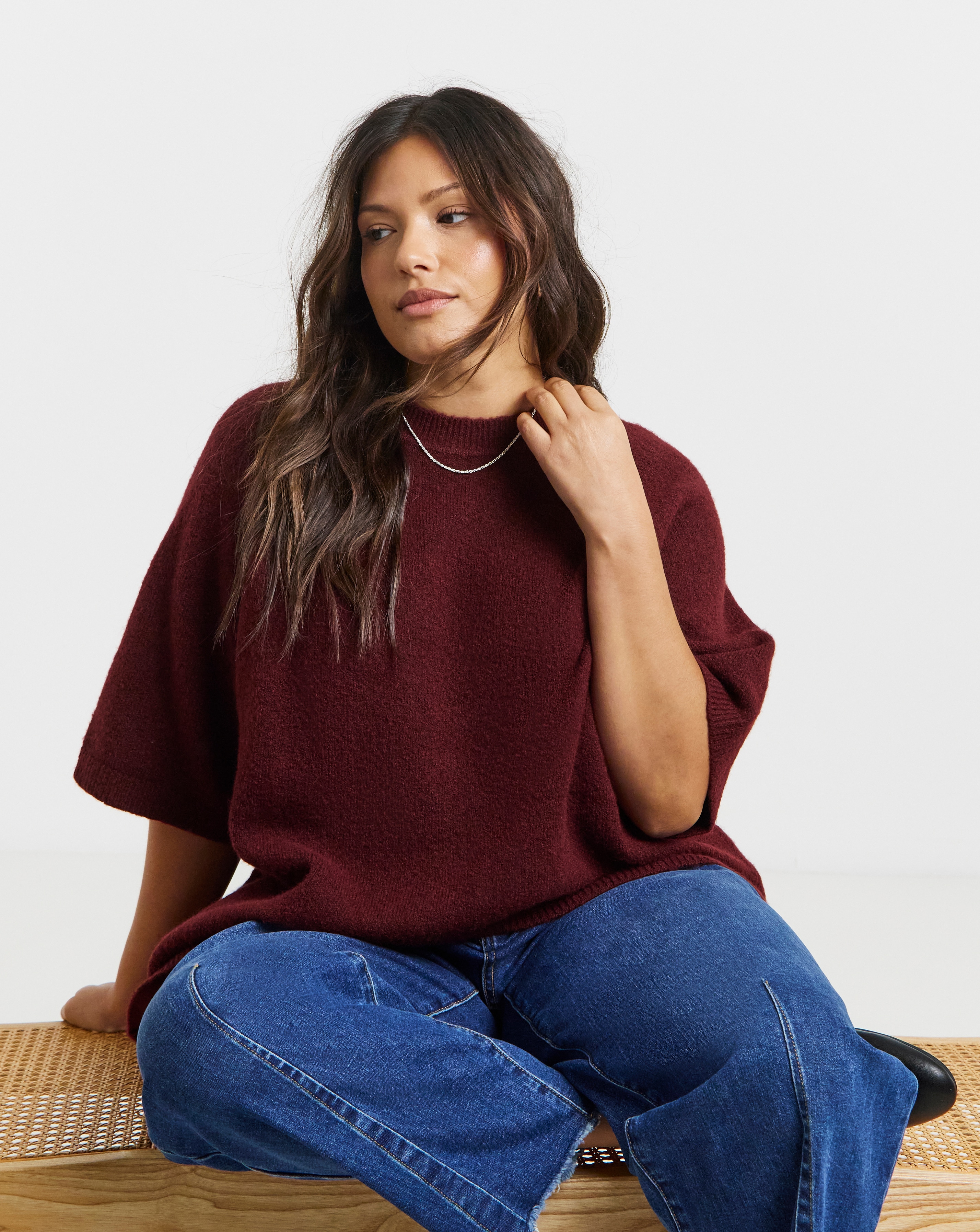 Short Sleeve Boxy Knitted T-Shirt