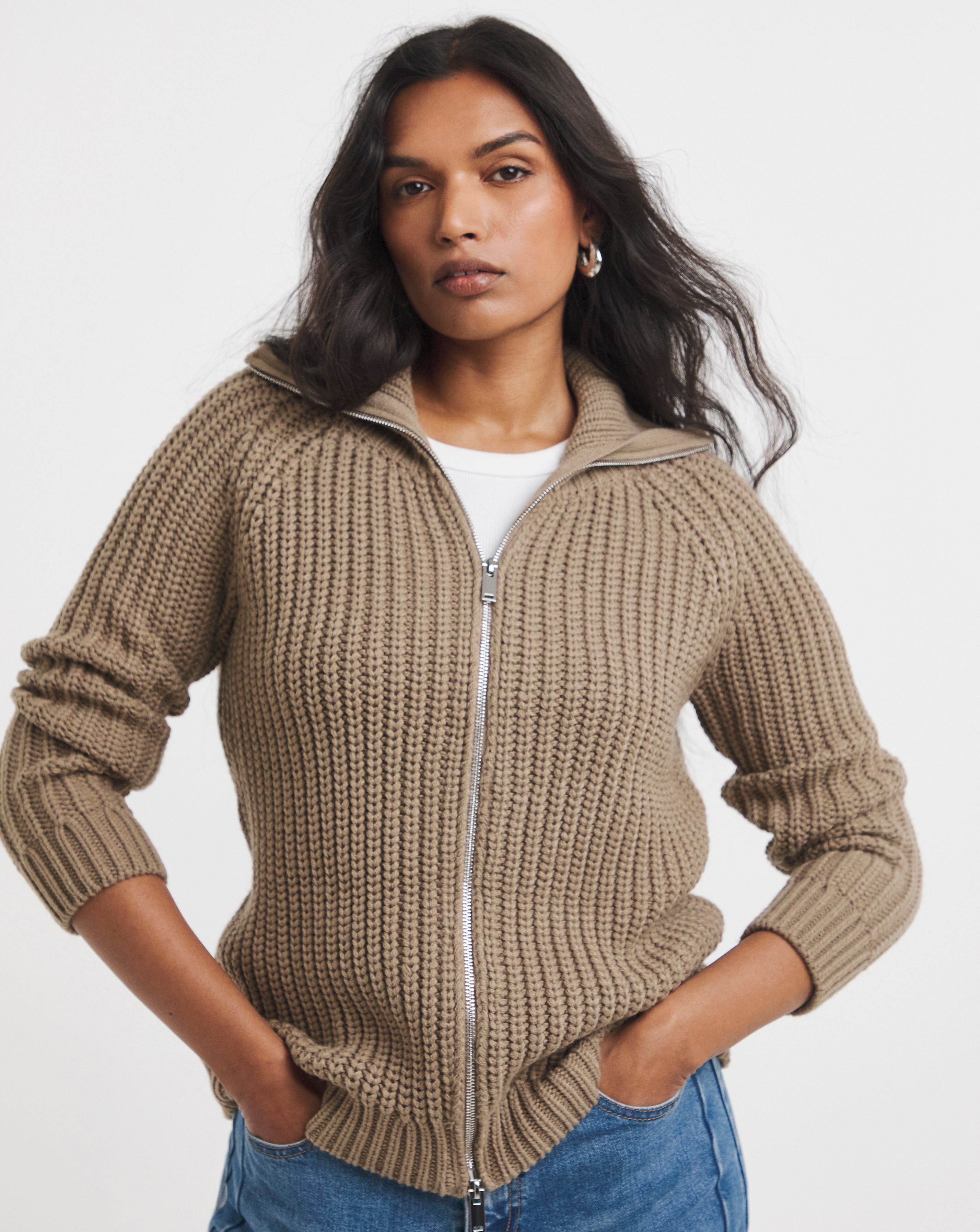 New In - Chunky Zip Through Cardigan