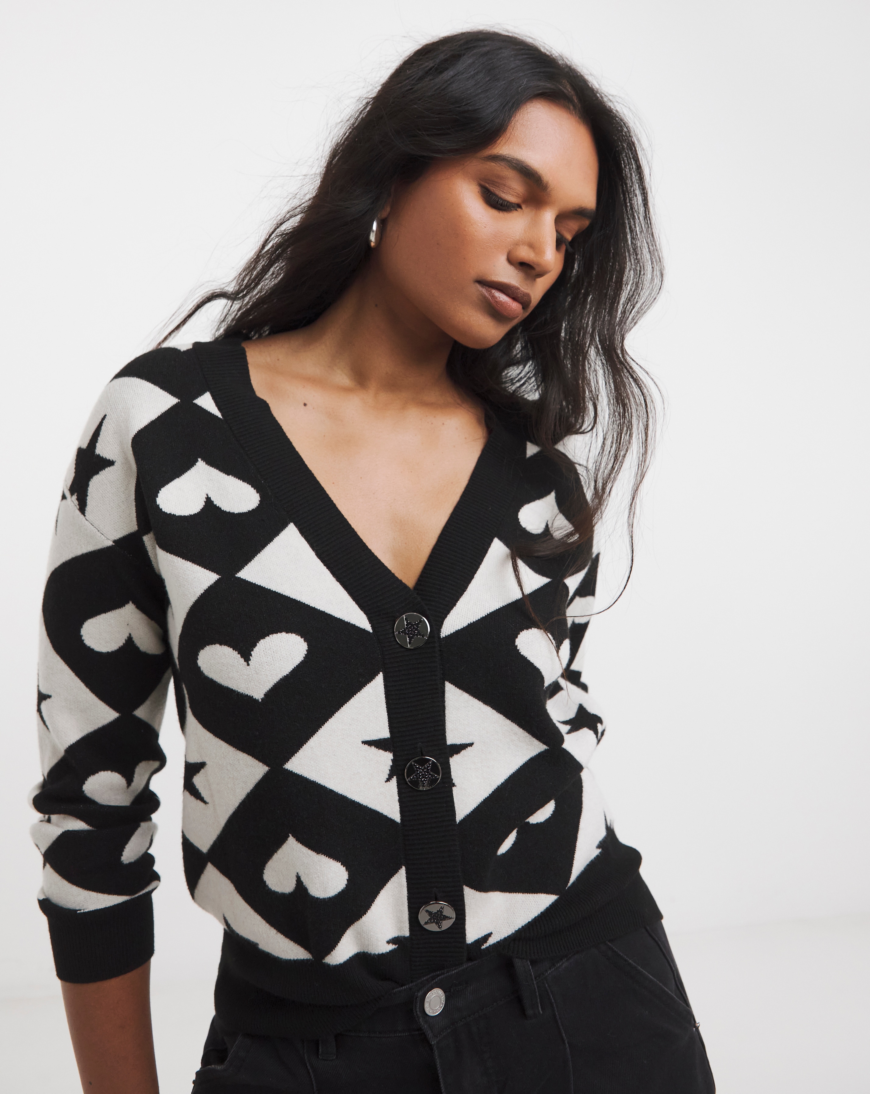 New In - Simply Be Checkerboard Cardigan