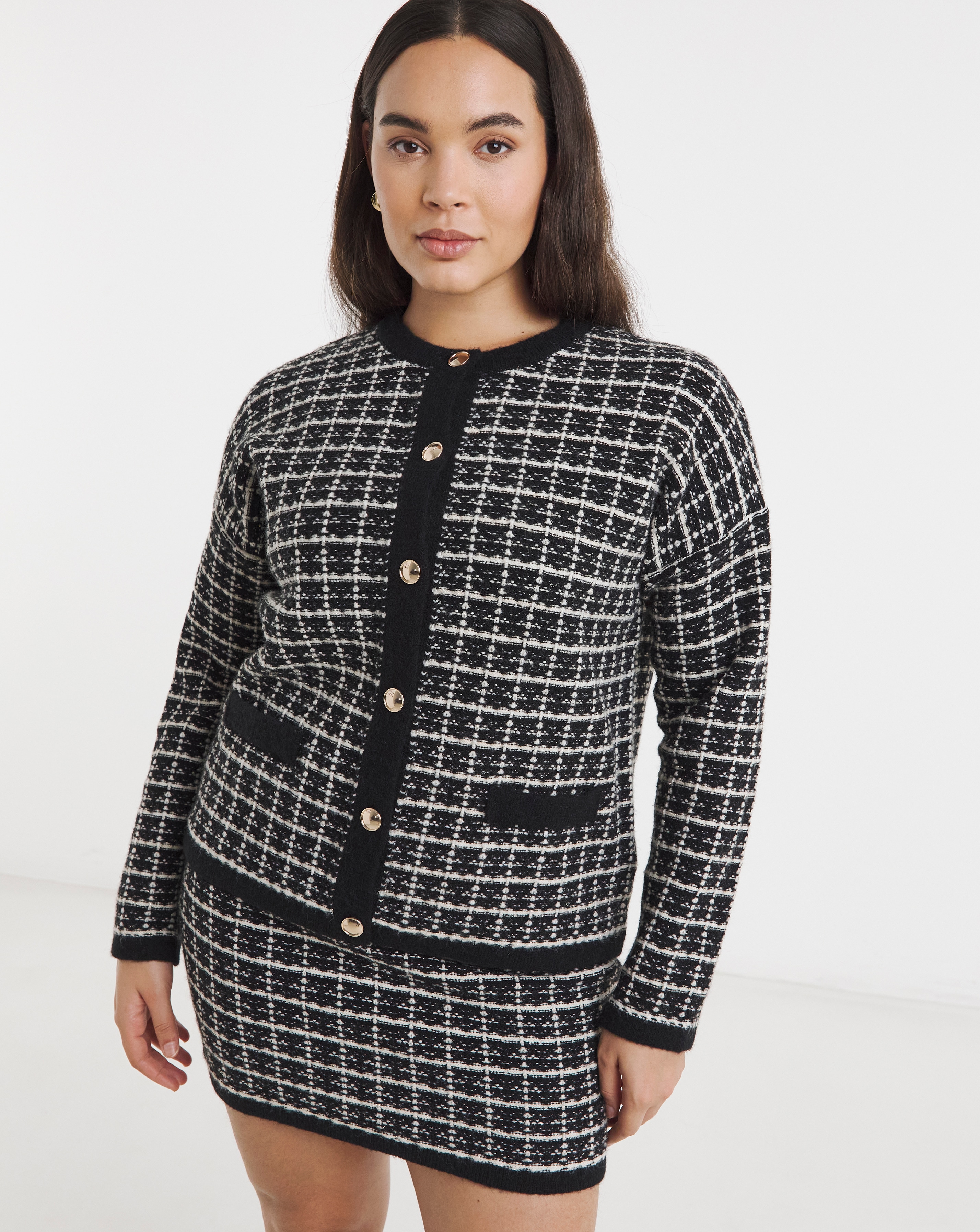 New In - Crew Neck Boucle Cardigan Co-ord