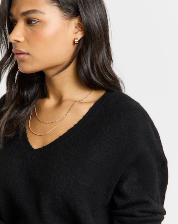 Simply Be Black V-Neck Jumper