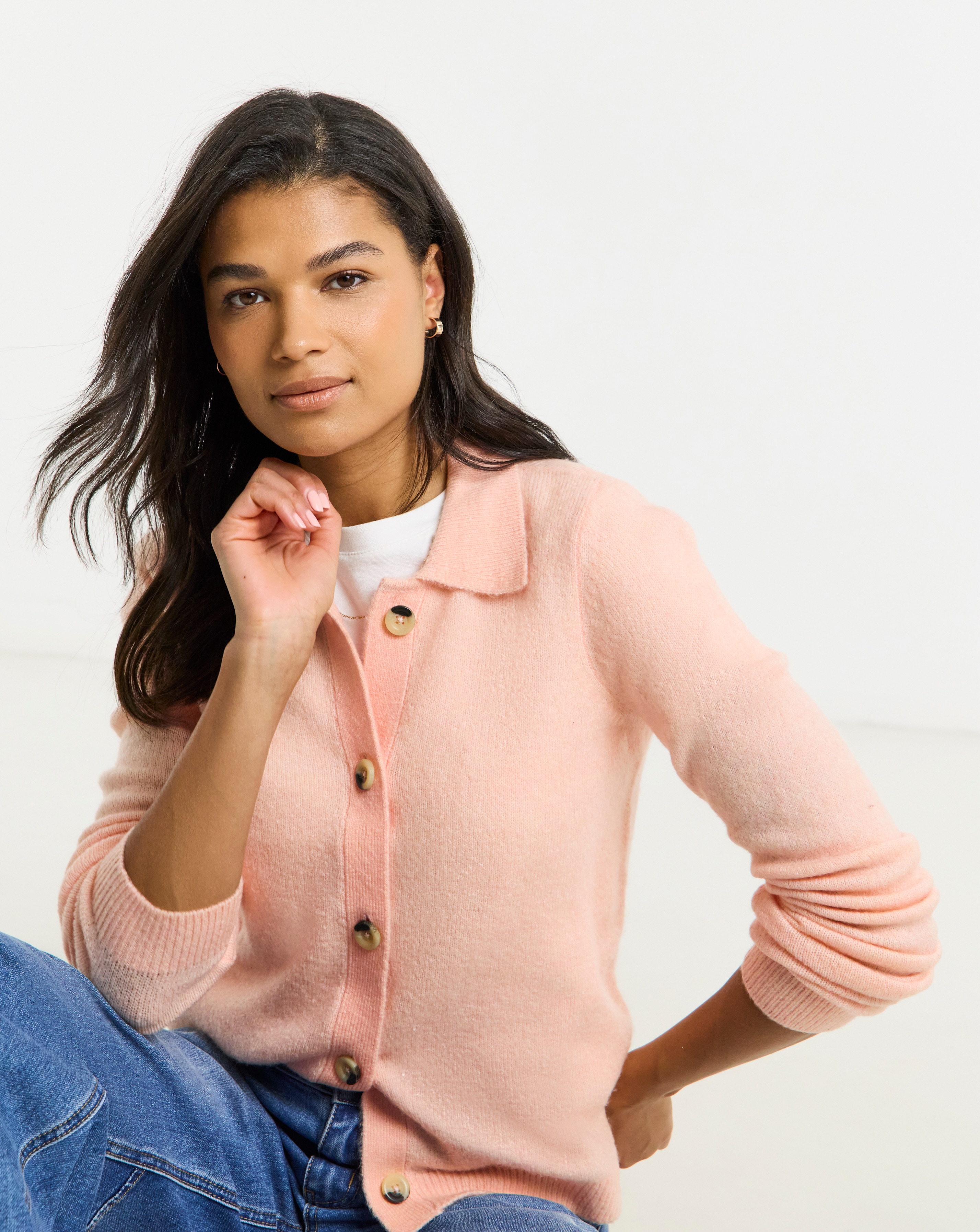 Simply Be Button Through Collar Cardigan