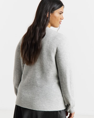 Simply Be Grey Marl Ballet Wrap Cardigan