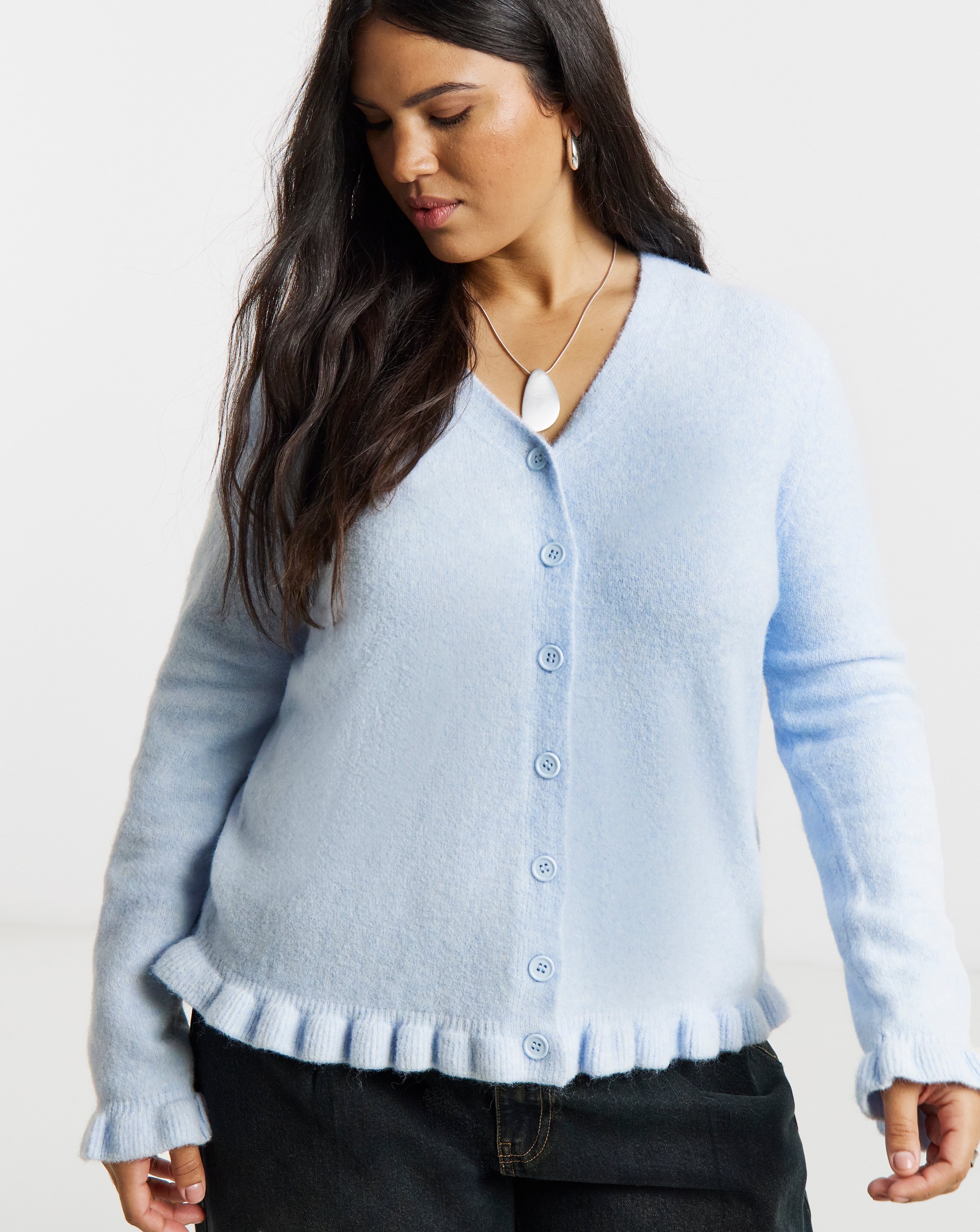 New In - Frill V-Neck Cardigan