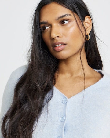 Blue Frill V-Neck Cardigan