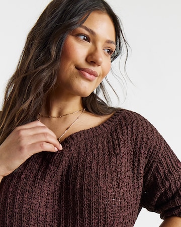 Chocolate Tape Yarn Slouchy Jumper