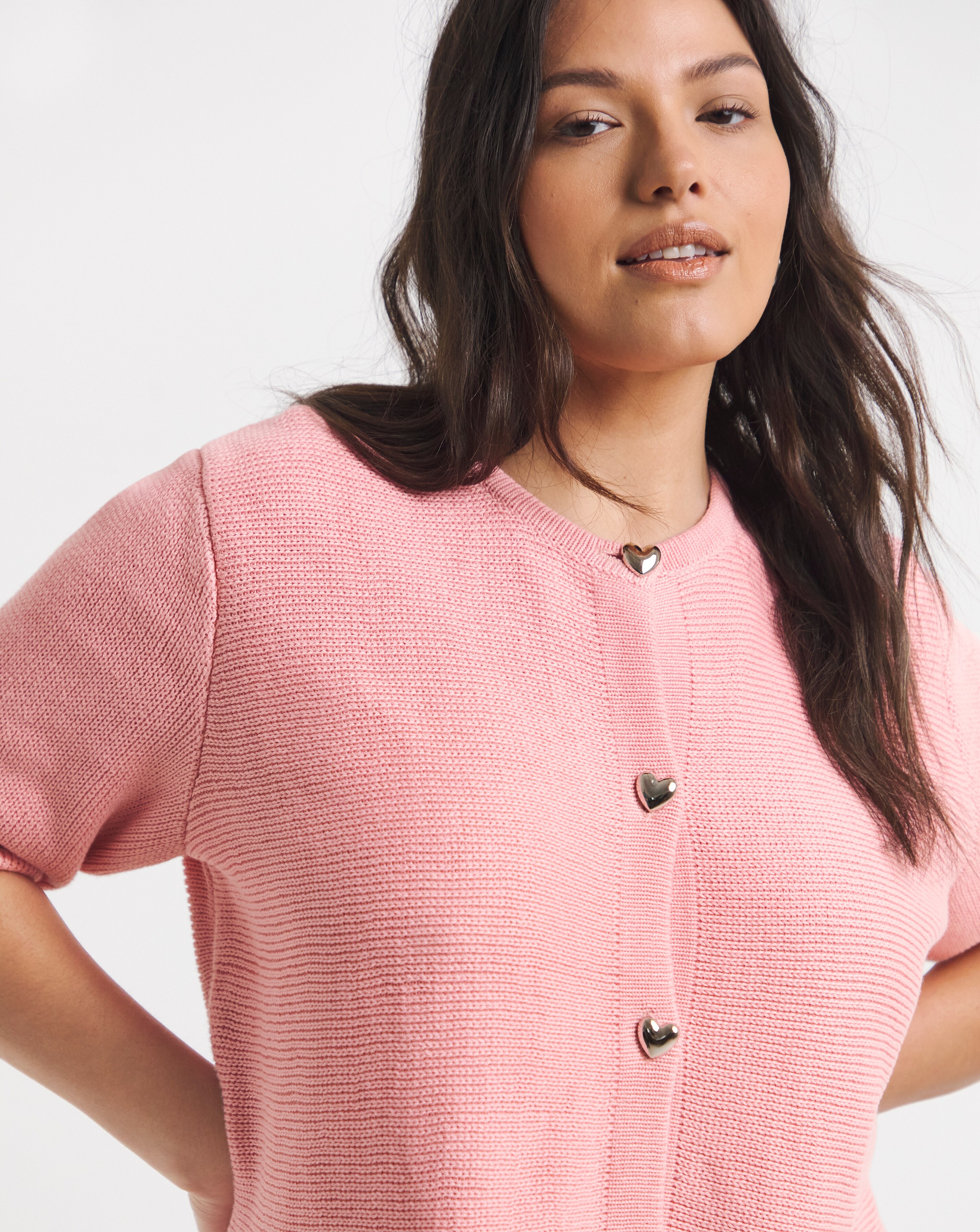 Peach Short Sleeve Peplum Cardigan | Simply Be