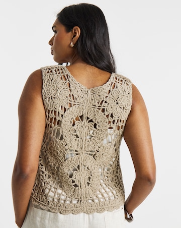 Stone Crochet Knitted Vest