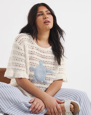 Crochet Top with Turtle Applique