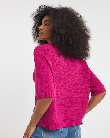 Pink Knitted Boxy Tee