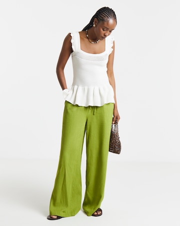 Ivory Crochet Square Neck Frill Top