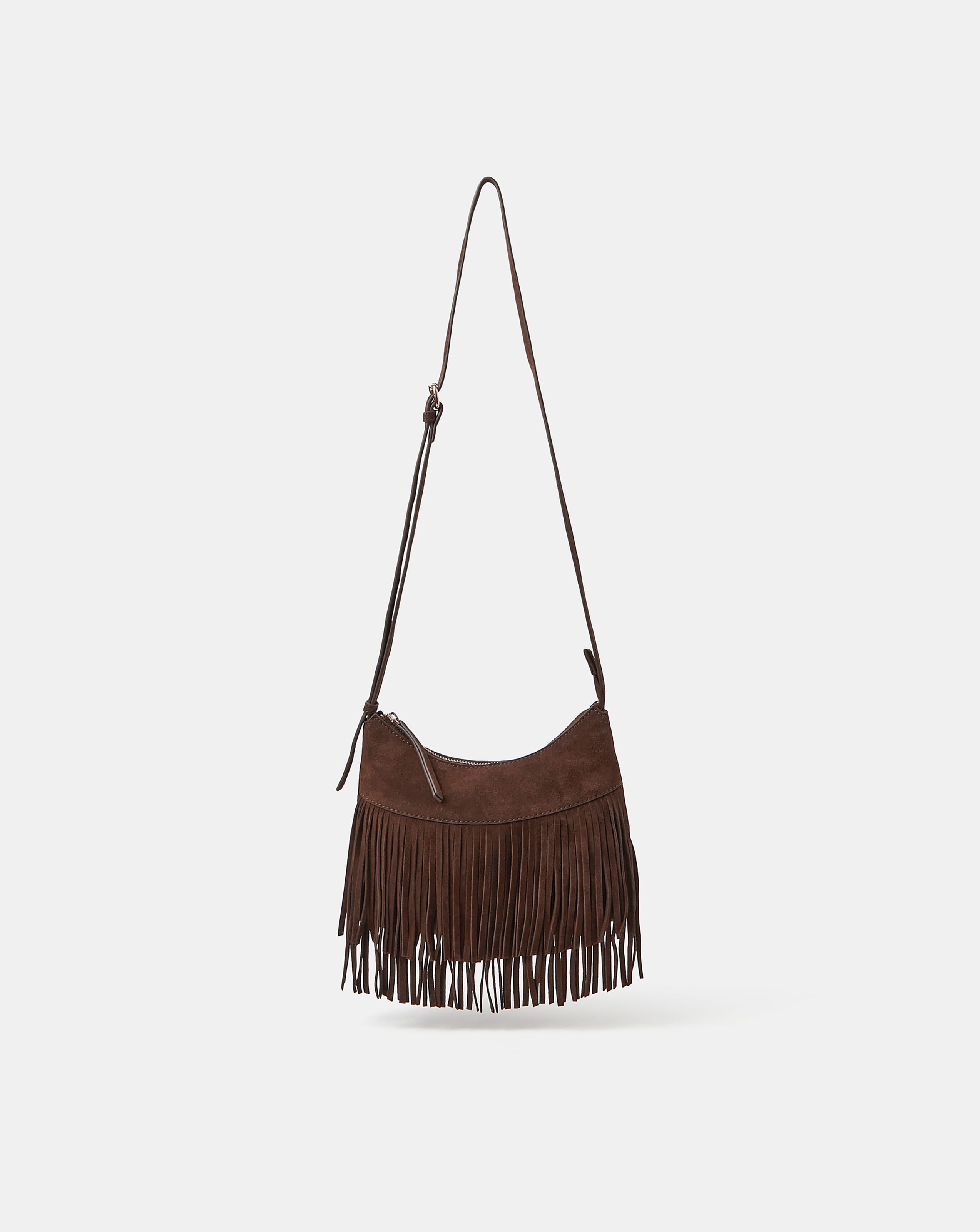 New In - Accessorize Fringe Suede Crossbody Bag