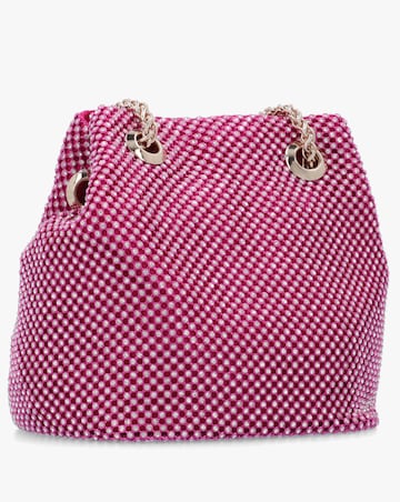 Guess Zalina Fuchsia Diamante Chain Mesh Pouch