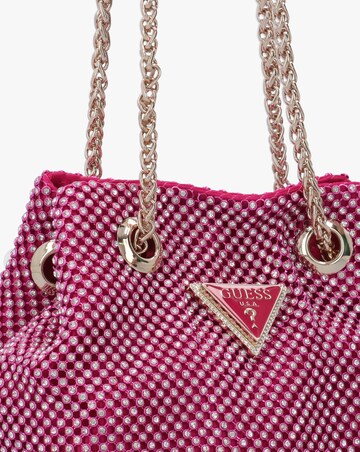 Guess Zalina Fuchsia Diamante Chain Mesh Pouch