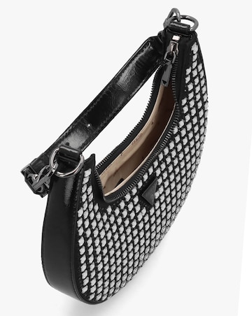 Guess Small Lua Black Embellished Hobo Bag