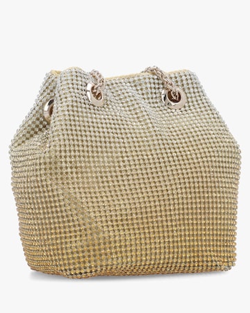 Guess Zalina Gold Diamante Chain Mesh Pouch