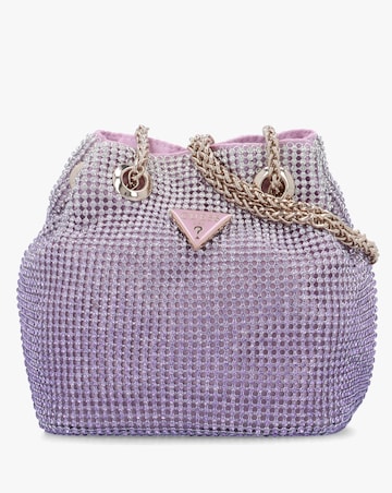 Guess Zalina Orchid Diamante Chain Mesh Pouch