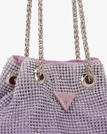 Guess Zalina Orchid Diamante Chain Mesh Pouch